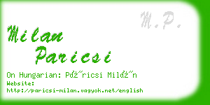 milan paricsi business card